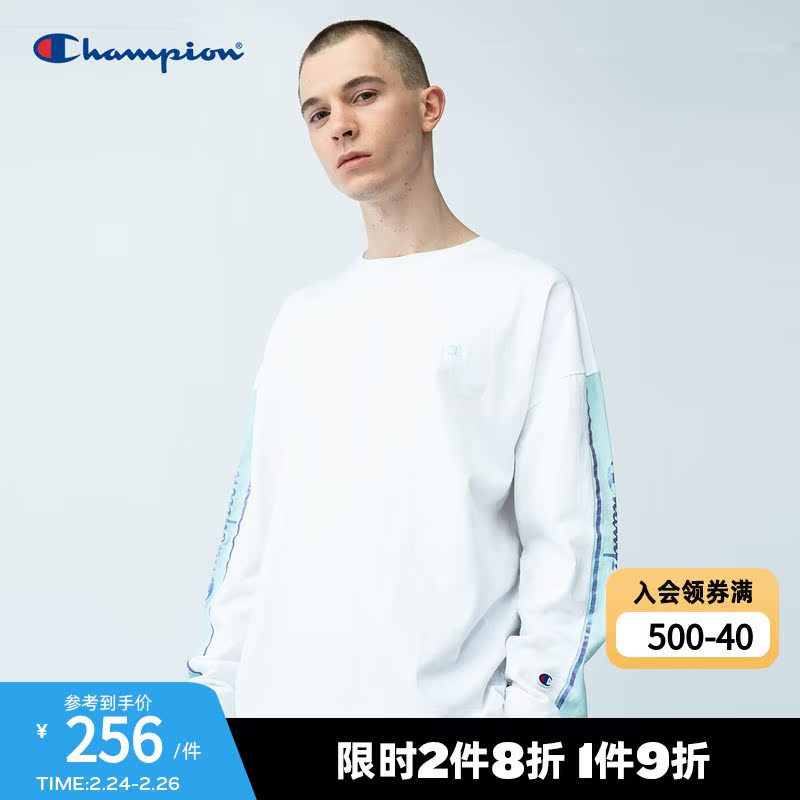 Champion冠军官网长袖男女落肩宽松T恤卫衣早秋时尚内搭春秋