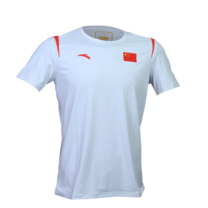 正品安踏国服短袖国旗衫国家队速干透气圆领户外运动t恤452220102