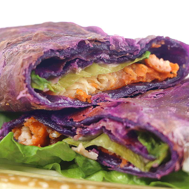 紫薯手抓饼紫薯味家家庭面饼风味早餐家用手千层手抓饼