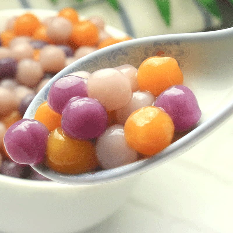快乐米小芋圆奶茶茶店专用综合成品丸子彩色汤圆