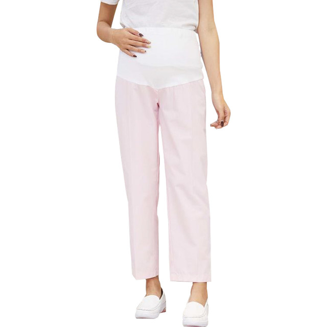 Pregnant nurse pants adjustable waist white, blue work pants pregnancy pregnant women doctors nurse big yards prop belly pants Pregnant nurse pants adjustable waist white, blue work pants pregnancy pregnant women doctors nurse big yards prop belly pants