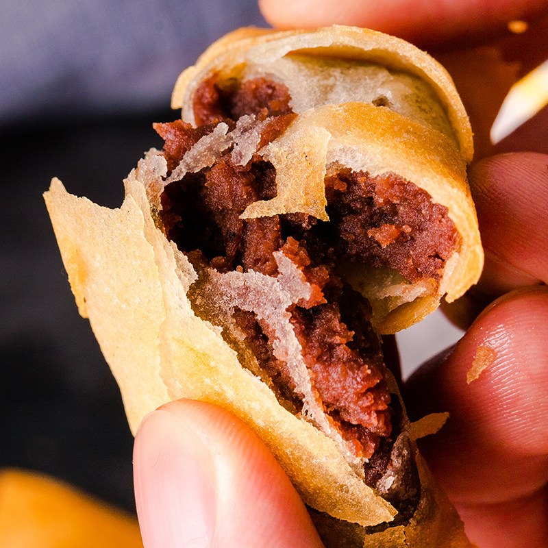 豆沙云鹤春卷16个260g速冻红豆馅春油炸薄饼包点