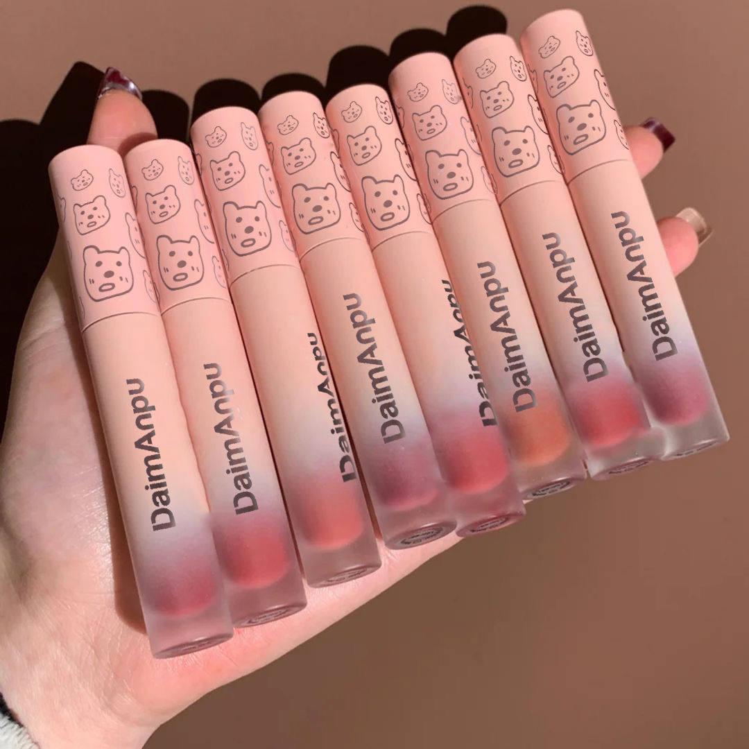 可爱少女心显白布丁小熊唇釉哑光雾面丝绒