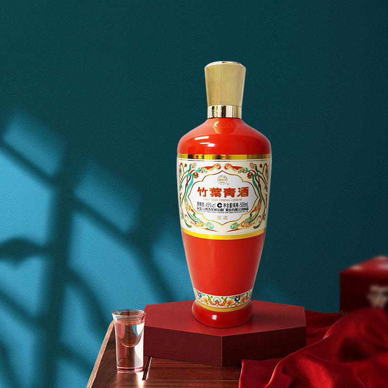 竹叶青酒国潮白酒汾酒45度荣耀红500ml6瓶整箱山西杏花村露酒包邮