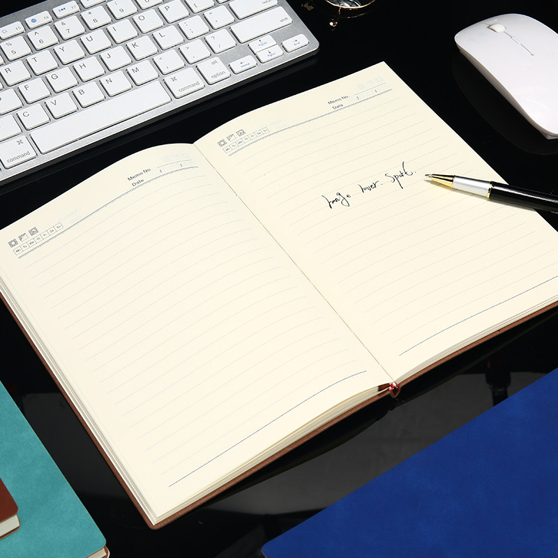 本子学生小清新可印定制日记本b5皮面软皮办公笔记本