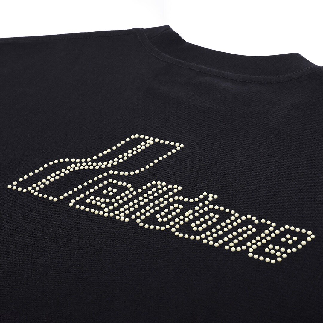 welldonewd珍珠logooversize圆领长袖teet恤