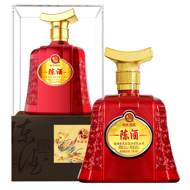 白酒西凤酒52度陈酒优品品级浓香香型粮食红瓶国产白酒