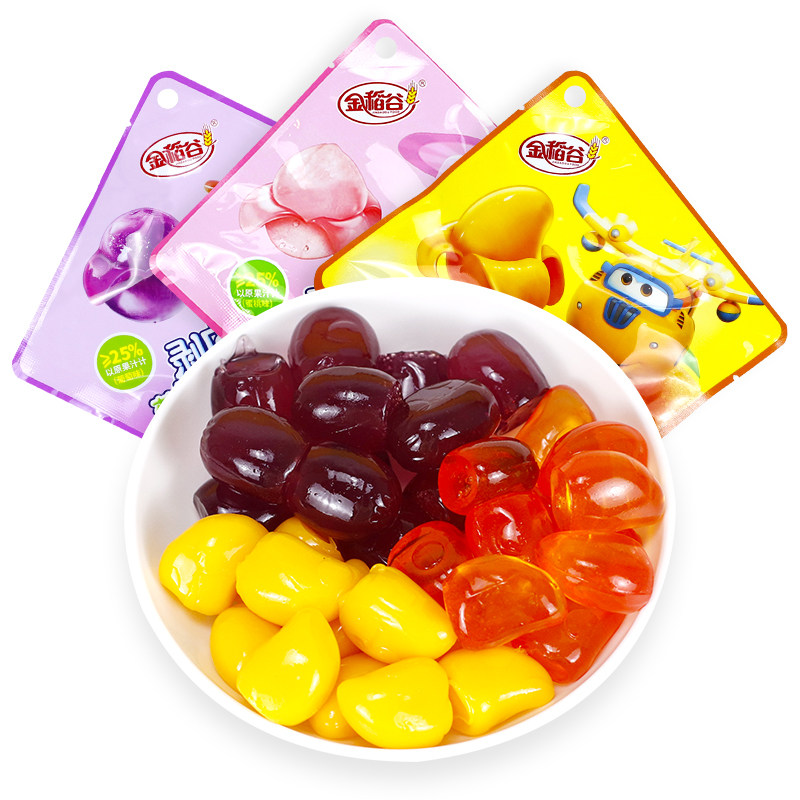 金稻谷能啵皮青葡萄软糖网红能剥皮的糖果含有传统糖果