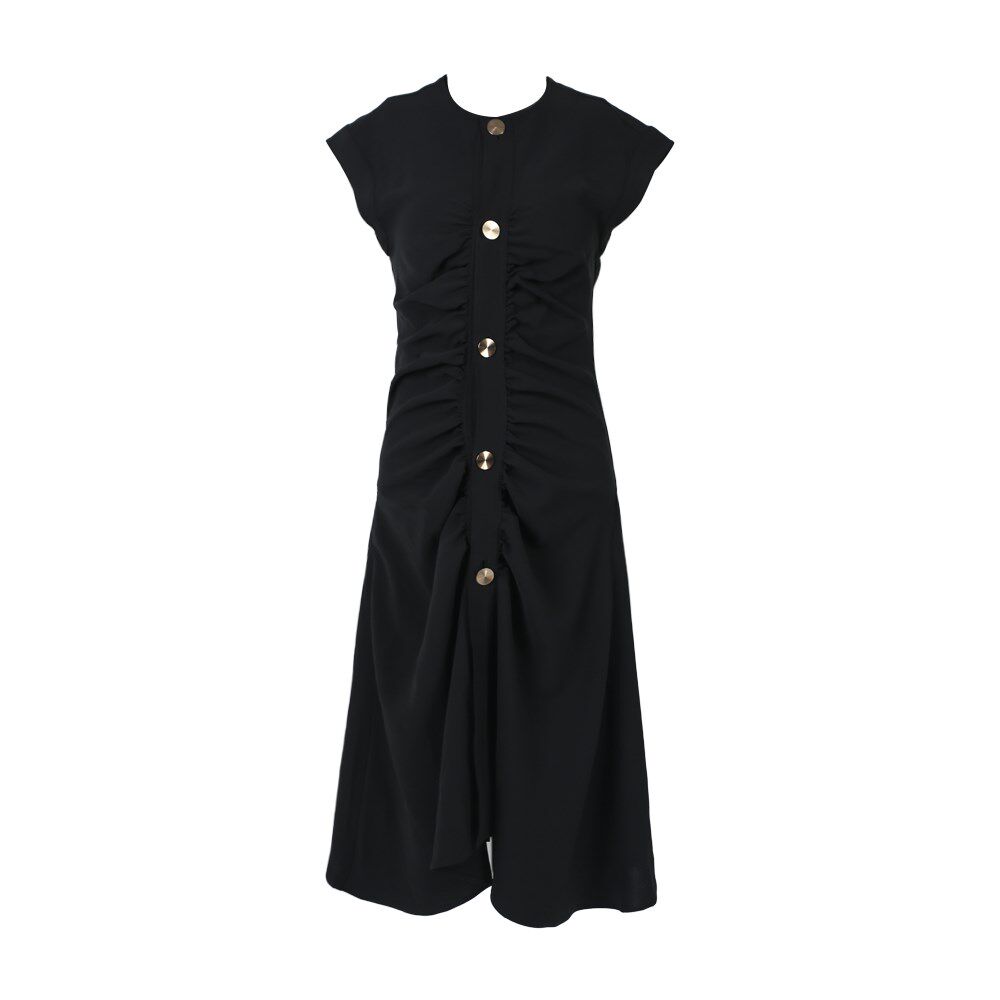 原创设计夏季新款金属纽扣黑色裙子超仙甜美连衣裙