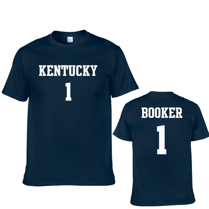 德文布克booker大学1号球衣男女纯棉短袖篮球t恤