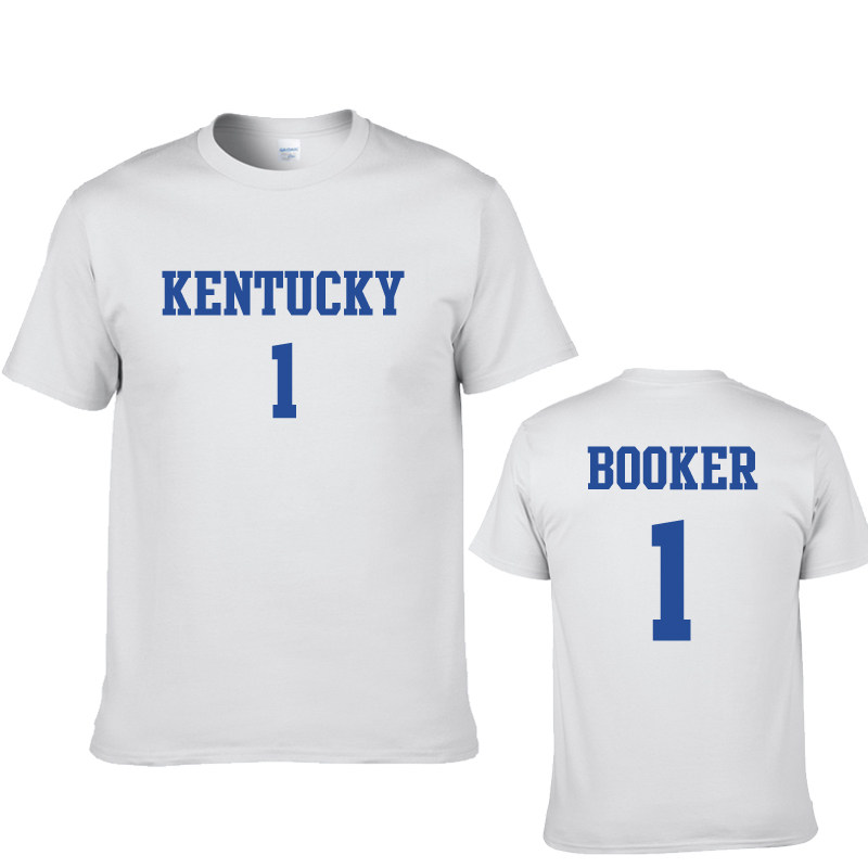 德文布克booker大学1号球衣男女纯棉短袖篮球t恤
