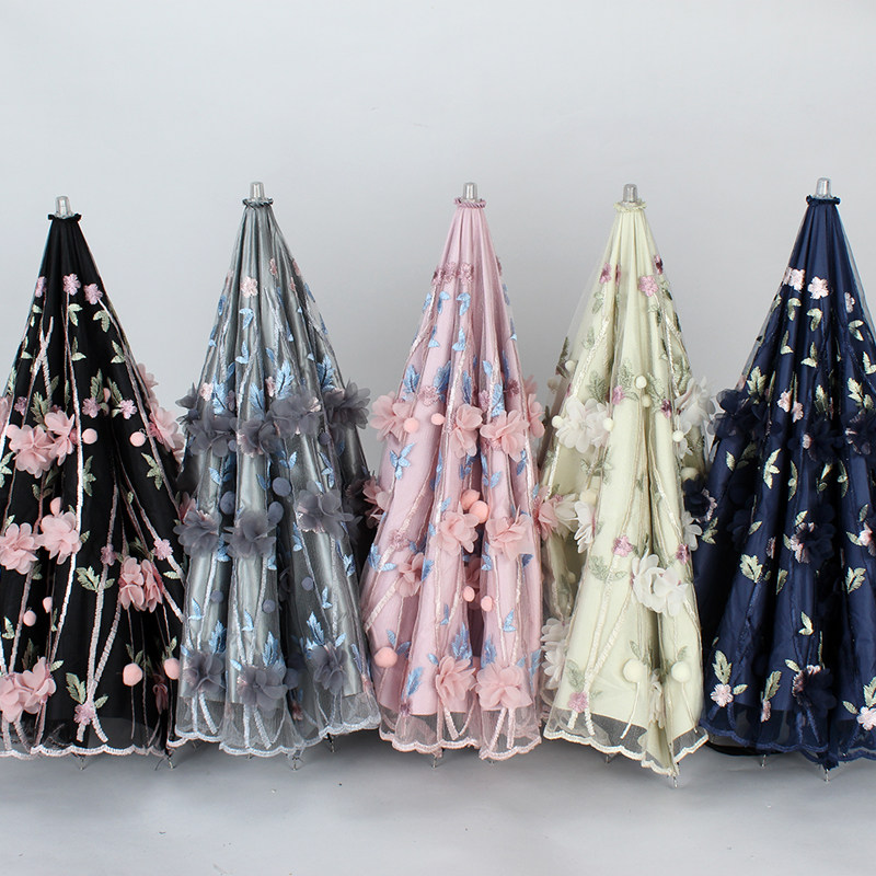 洋伞新款立体伞公主遮阳伞遮阳刺绣蕾丝花朵高档伞