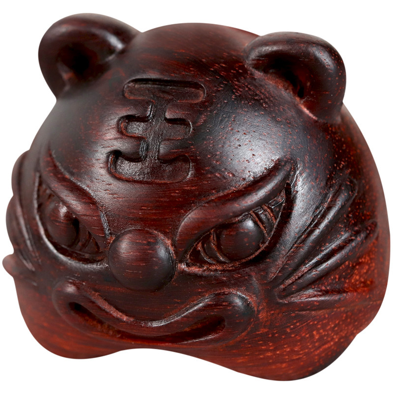 虎头钥匙扣挂件印度小叶紫檀木雕老料男士随身木雕