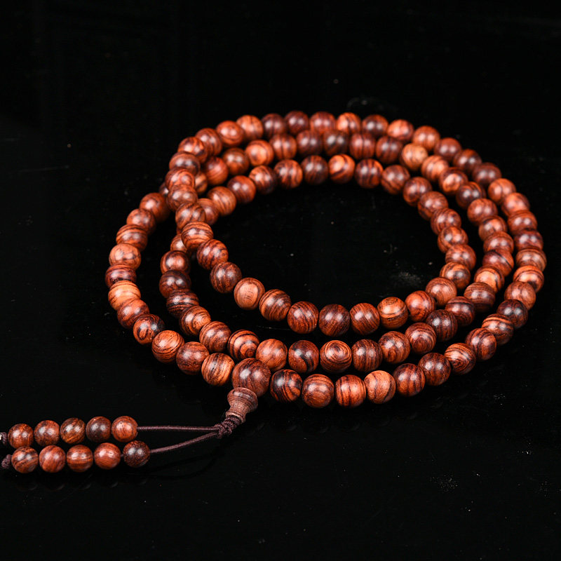 108颗一拍一物佛珠枝木檀香8mm黄檀香降香手串手串