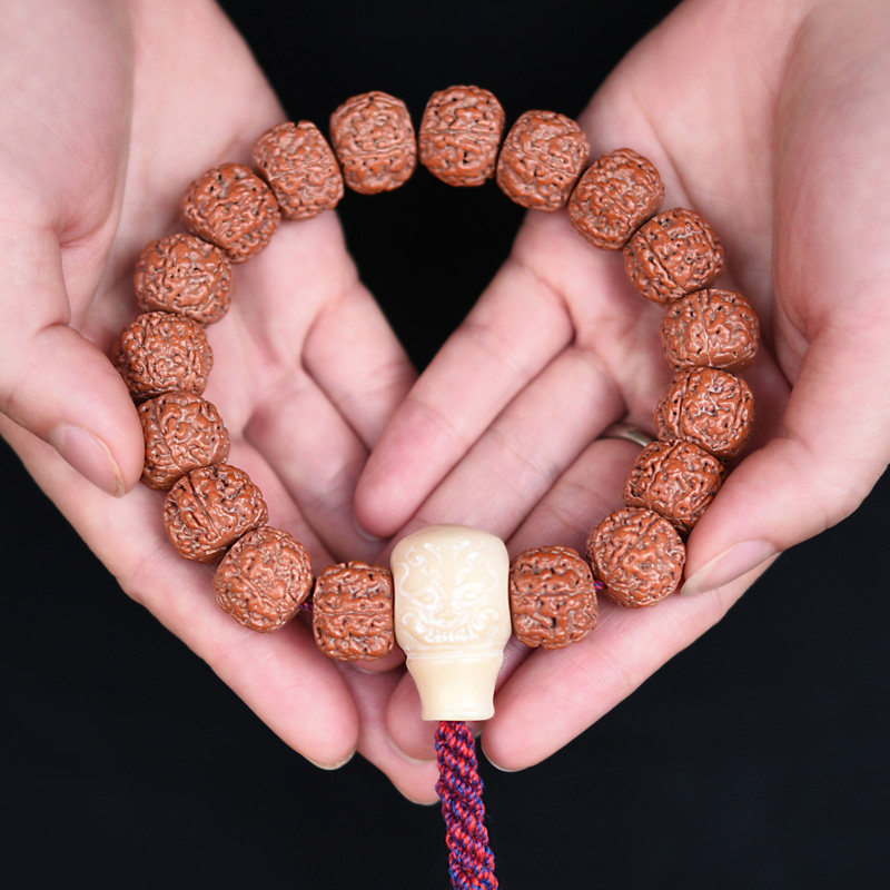 天然摆件档位汽车佛珠佛塔象牙双龙持珠手持佛珠