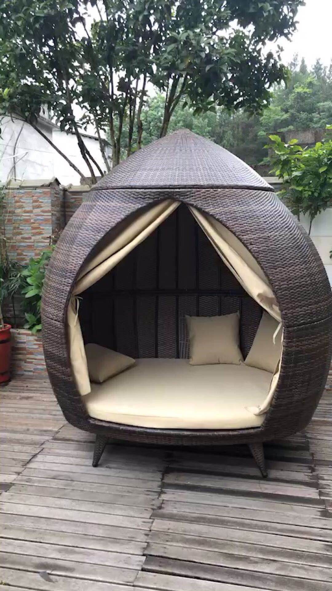 床藤户外床躺鸟笼沙发酒店度假沙滩吊床躺床躺床