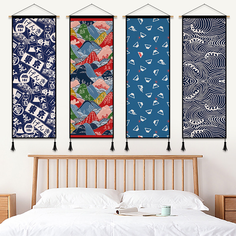 日式挂毯挂画布艺挂布壁画画布客厅墙面装饰画挂毯