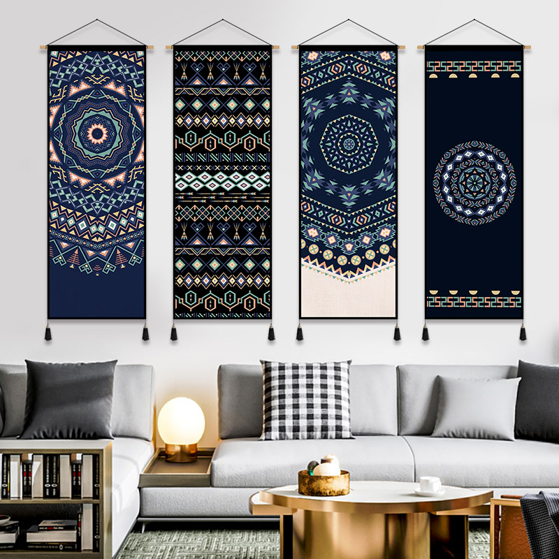 民族风布艺挂画挂毯背景墙壁毯民宿装饰挂布卧室挂毯