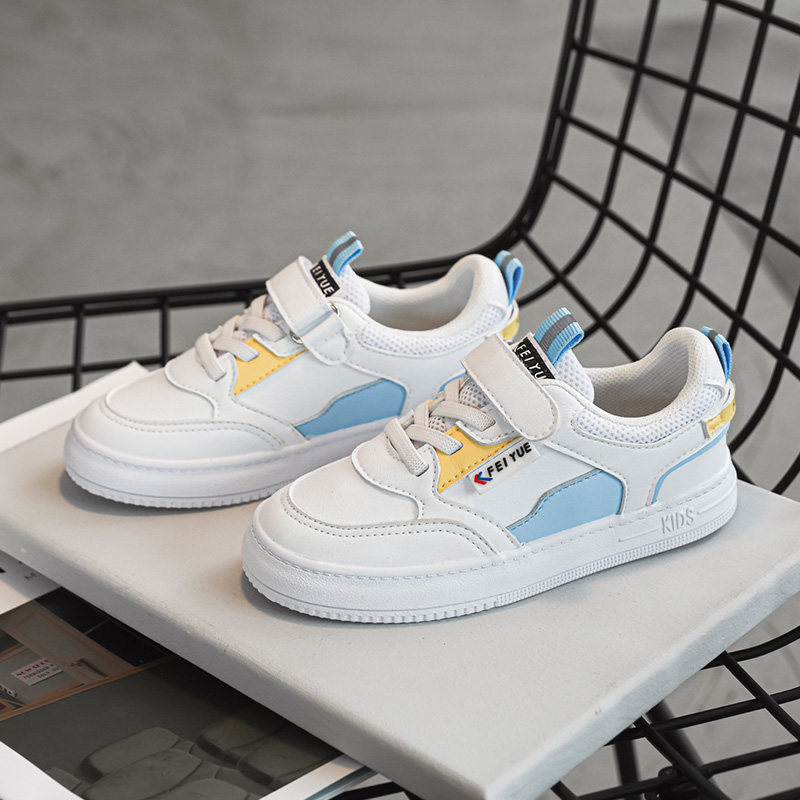 童鞋飞跃儿童小白鞋2022春秋新款女童中大休闲运动鞋