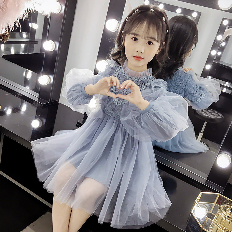 女童连衣裙秋款2020韩版女孩洋气公主裙儿童网纱裙子秋装蓬蓬裙潮