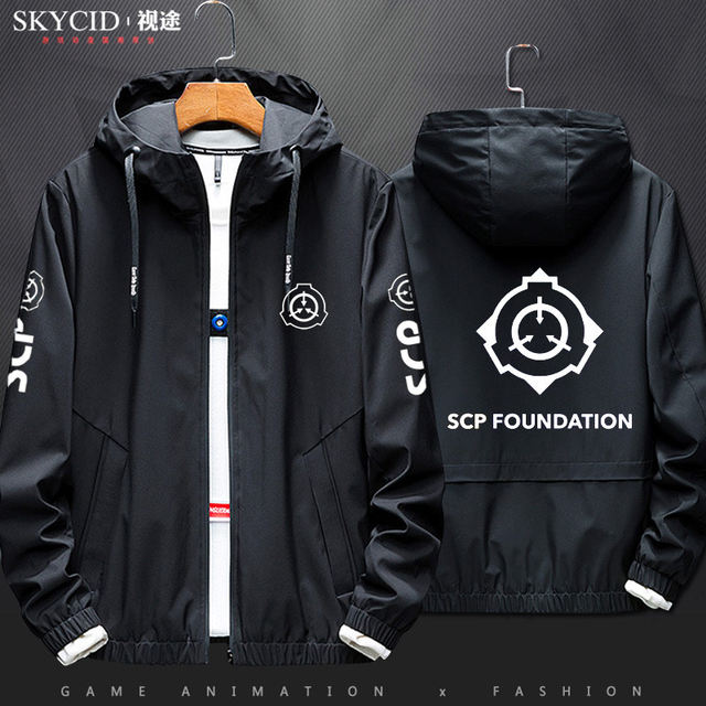 SCP Foundation sweater hooded cardigan jacket autumn and winter anime men and women couple jacket windbreaker jacket clothes SCP Foundation sweater hooded cardigan jacket autumn and winter anime men and women couple jacket windbreaker jacket clothes