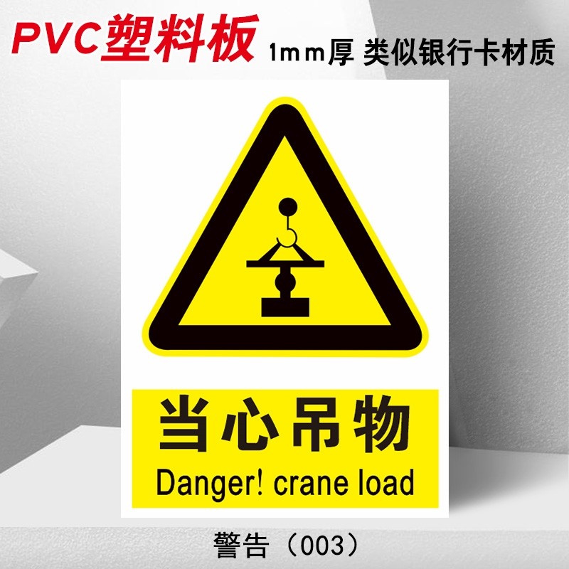 警示当心施工标志标示提示安全砸伤掉落高空作业标志牌