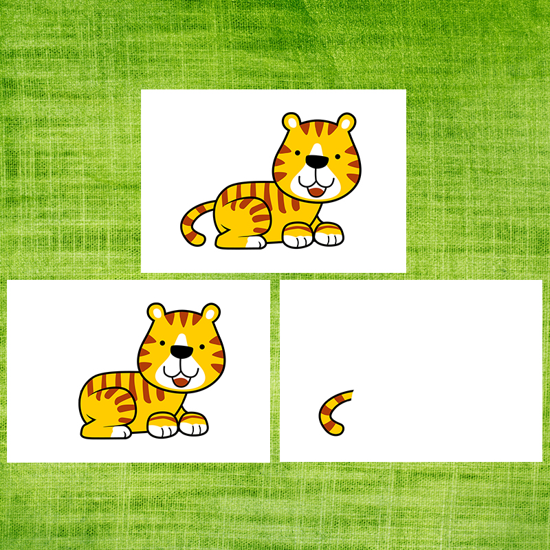 动物尾巴花纹配对自闭症孤独症康复训练教具儿童玩具挂图