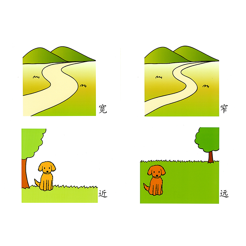 反义词卡通形容词塑封卡片自闭症孤独症发育迟缓aba玩具挂图