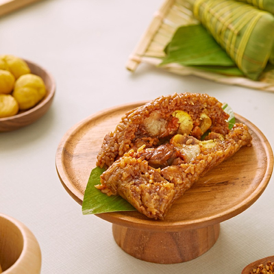 国芳粽子浙江湖州特产手工粽子板栗肉粽真空包装每袋4只2