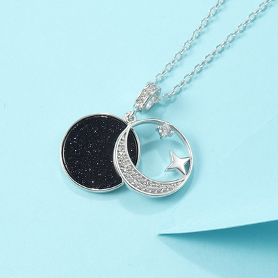 维罗纳纯银星辰皓月项链女锁骨链小众设计感ins冷淡风简约送礼