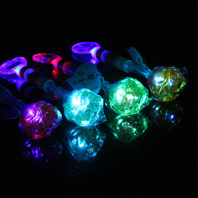 会发光的棒棒糖10支玫瑰led双灯闪光糖果酒吧韩国星空棒棒糖搞怪