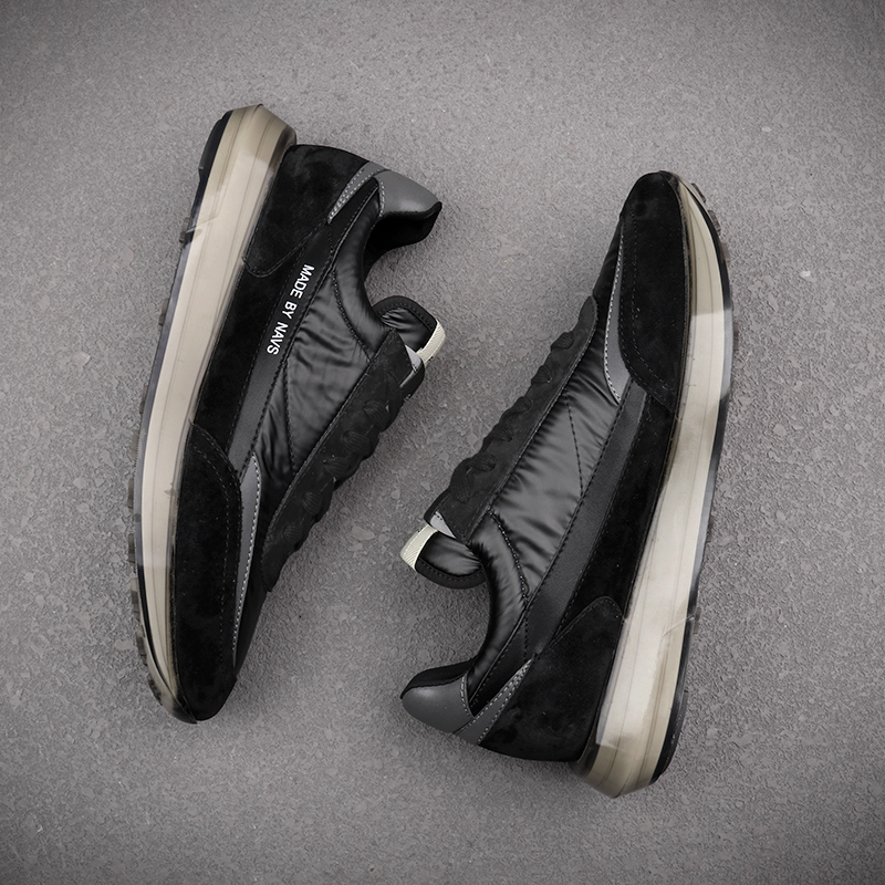 男鞋春季潮鞋2022新款运动休闲鞋男厚底松糕板鞋真皮透气帆布鞋男