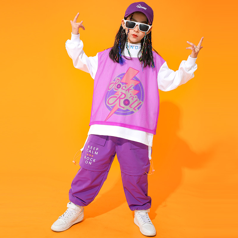 街舞嘻哈套装儿童潮服女童hiphop演出演出服服装儿童演出服