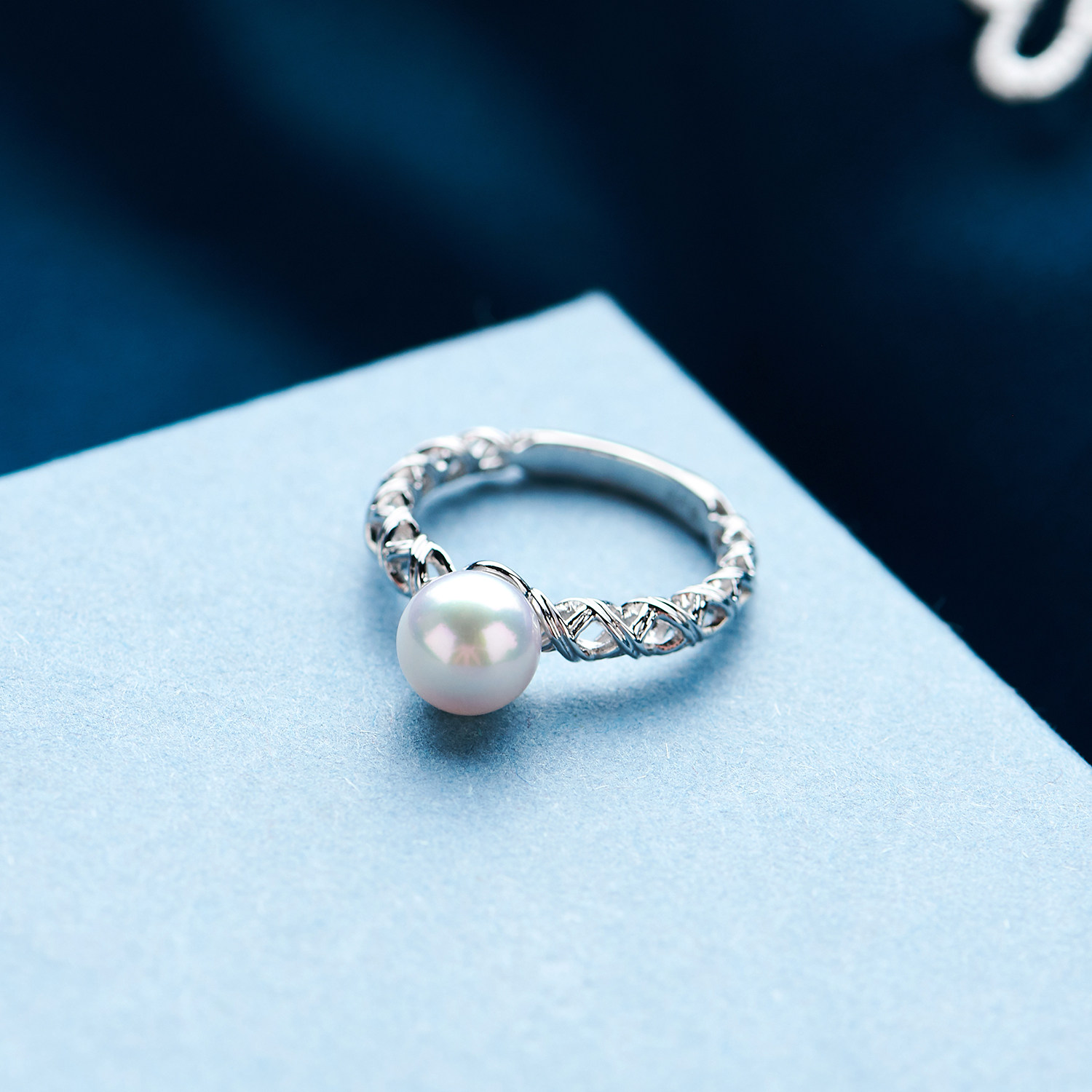 甘于不甘大方简单戒指金戒指织梦18k珍珠海水手饰