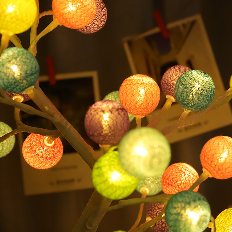 泰国线球彩灯小彩灯串闪灯节日彩球灯电池led婚礼灯饰新年usb彩灯