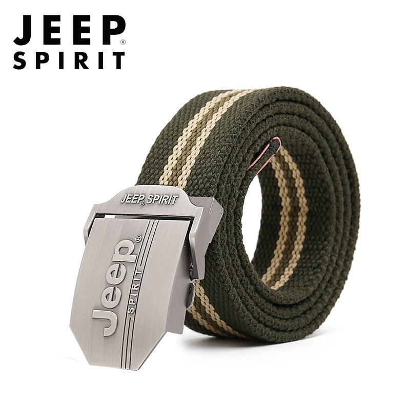 jeep吉普男士腰带帆布皮带时尚百搭运动休闲学生腰带