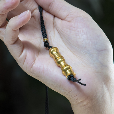 金米黄金 居有竹竹节吊坠 足金吉祥禅意礼品 竹报平安 步步高升