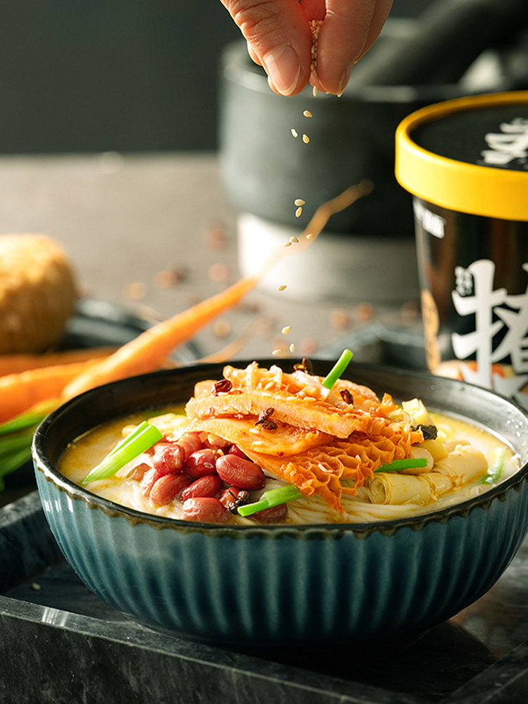 单身粮撩面麻辣爆肚面毛肚面非油炸方便面整箱装泡面6桶方便速食