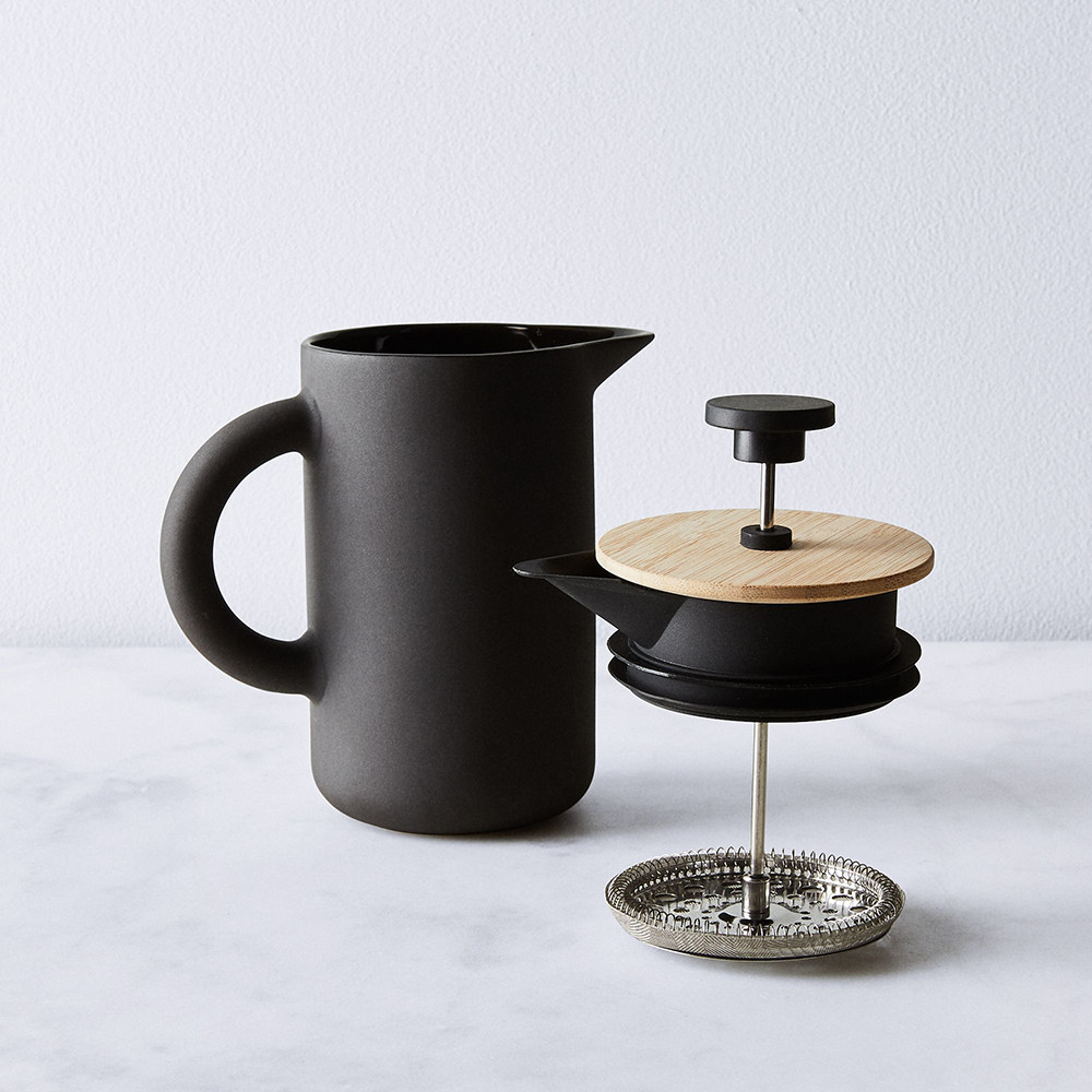 水壶steltontheo法压壶黑色陶瓷丹麦北欧风格咖啡咖啡壶