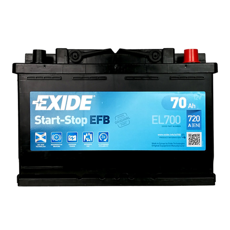 exide埃克塞德el700启停蓄电池12v70ah适配速腾奥迪高端起动型