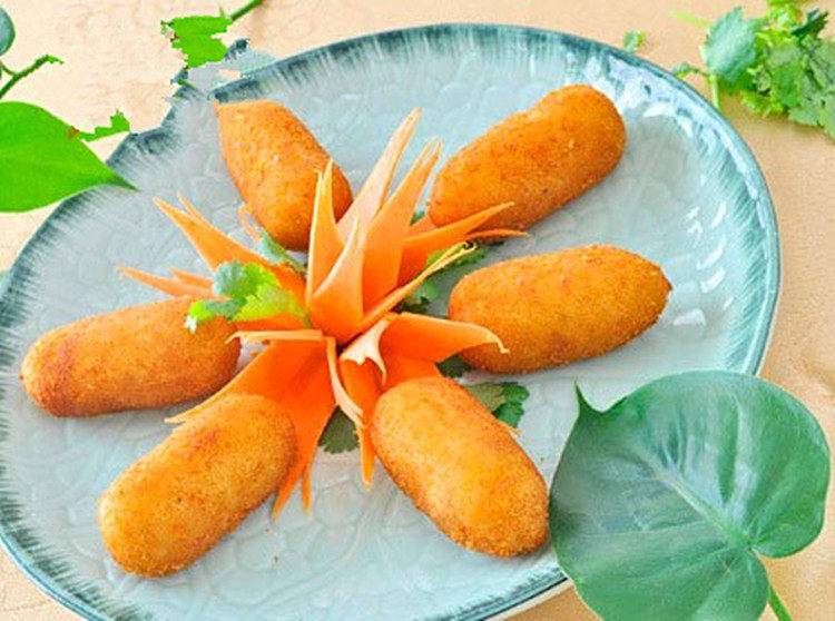 【脆皮三色芋卷】餐厅酒店特色休闲速冻点心油炸食品350g