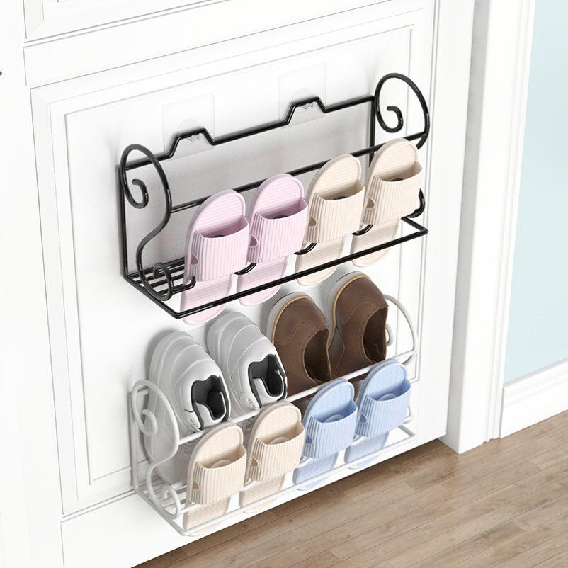 鞋架防尘窄小无痕粘贴门上鞋柜壁挂式超薄壁挂鞋架