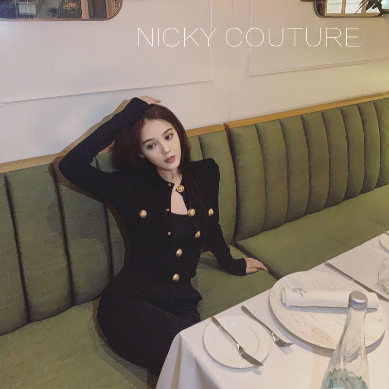 nicky质感重工毛衣开衫薄款香风短款短外套