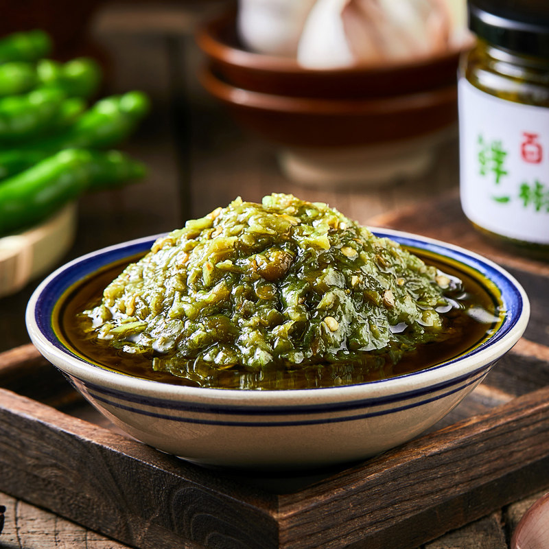 【百鲜生】贡菜青辣椒酱下饭酱180g(热品库)