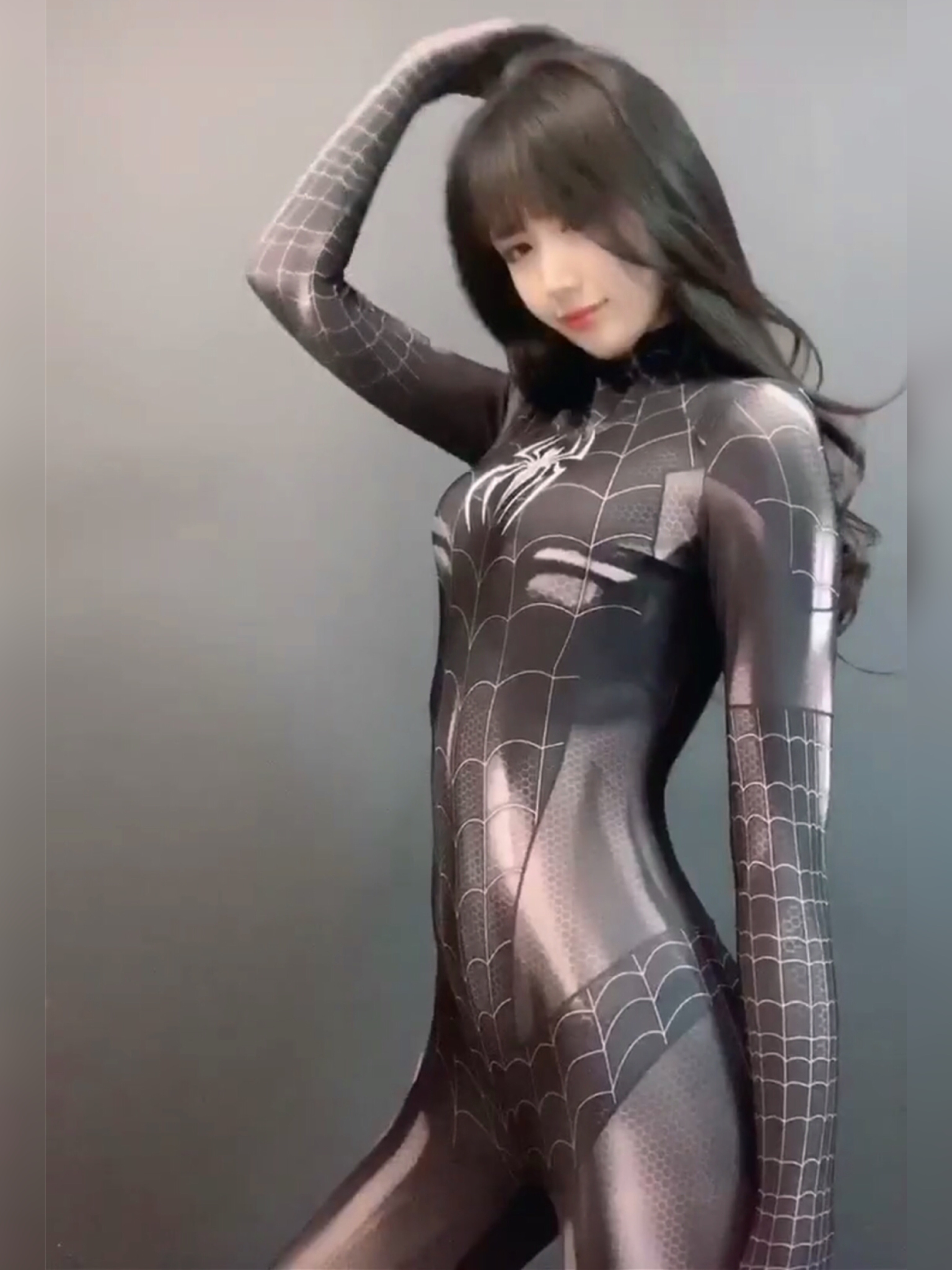 女蜘蛛侠紧身衣cosplay服装抖音同款黑猫连体衣女二