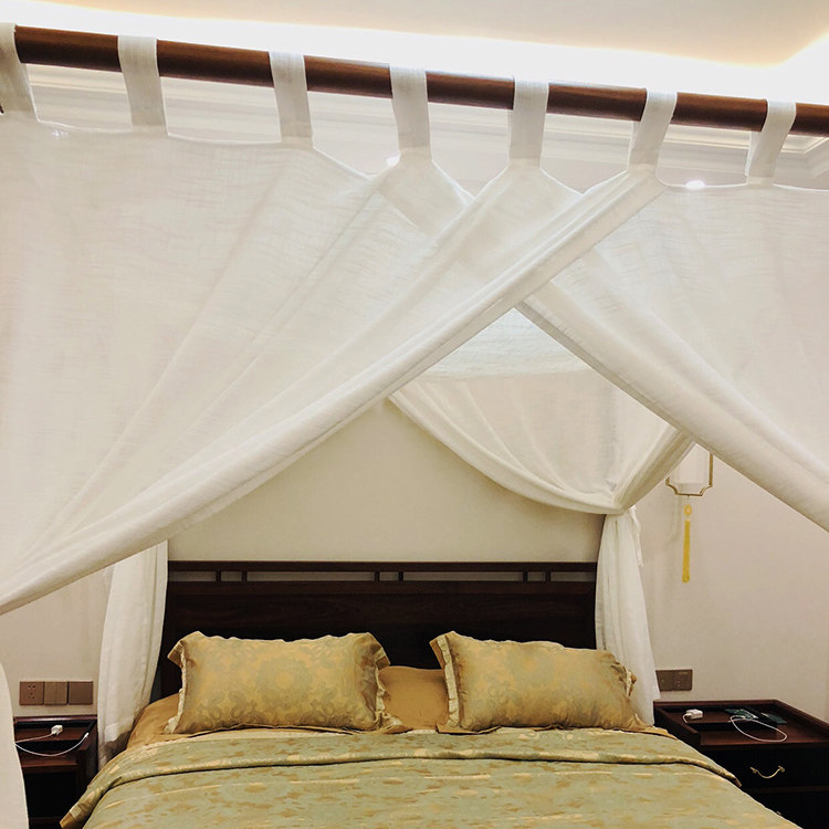 床幔东南亚地中海美式中式古典铁艺四柱架子蚊帐床幔