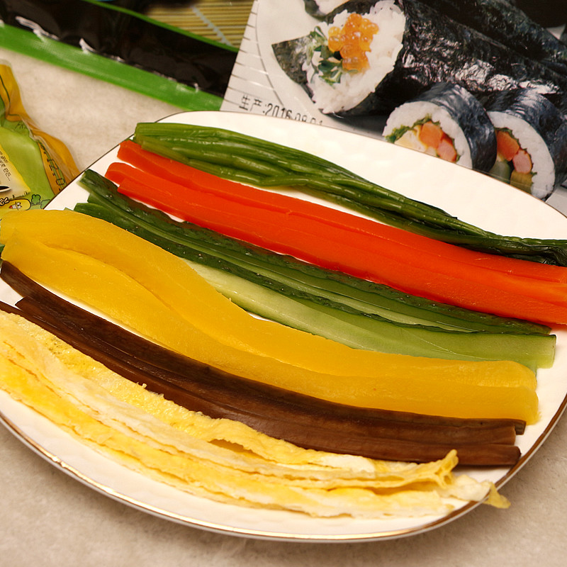 紫菜包饭寿司食材jas进安卷牛蒡和黄萝卜腌渍切条牛蒡和萝卜300g