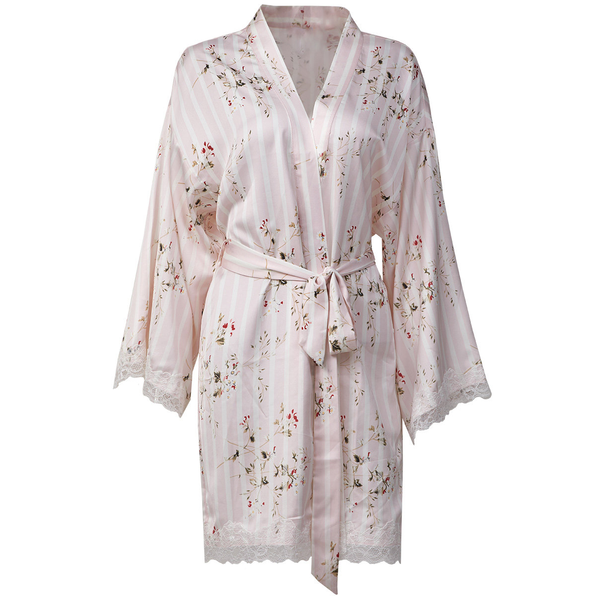 pjm睡袍女夏结婚晨袍蕾丝长袖浴袍性感可爱睡袍