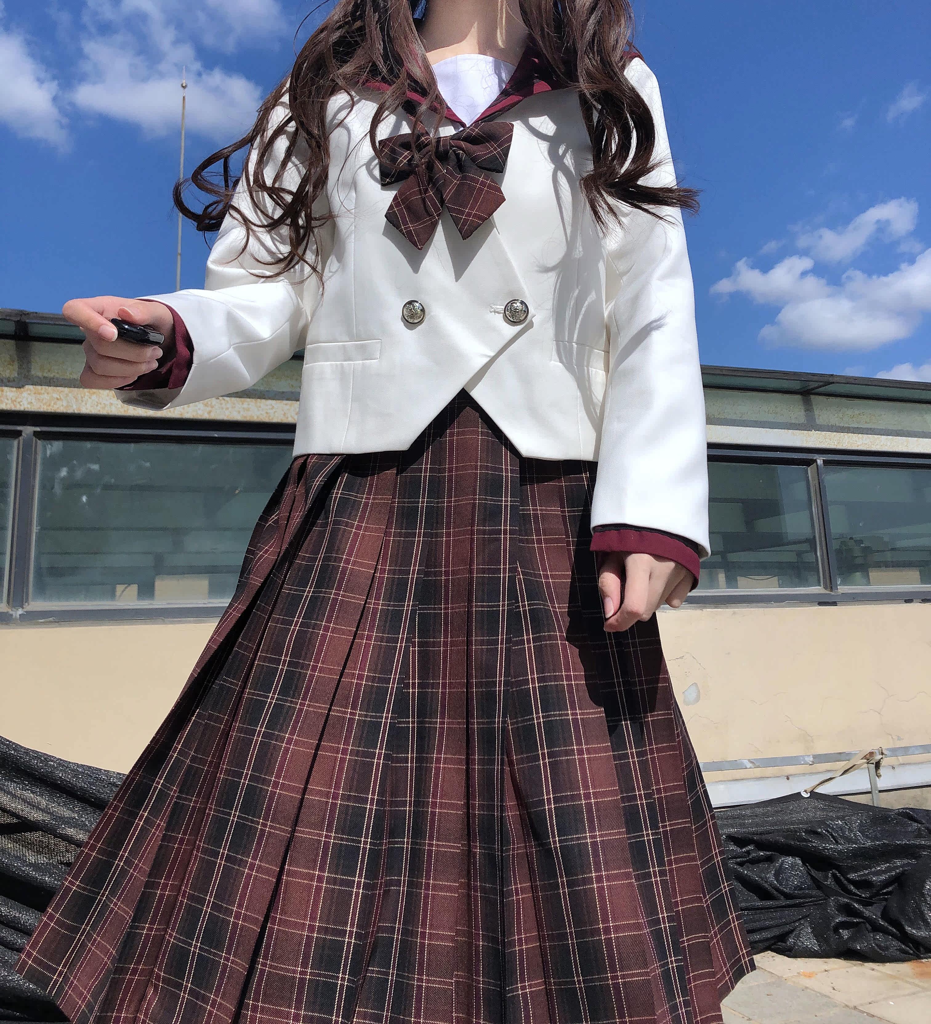 供学jk格子金线姐感款校秋冬2020轮褶litejk