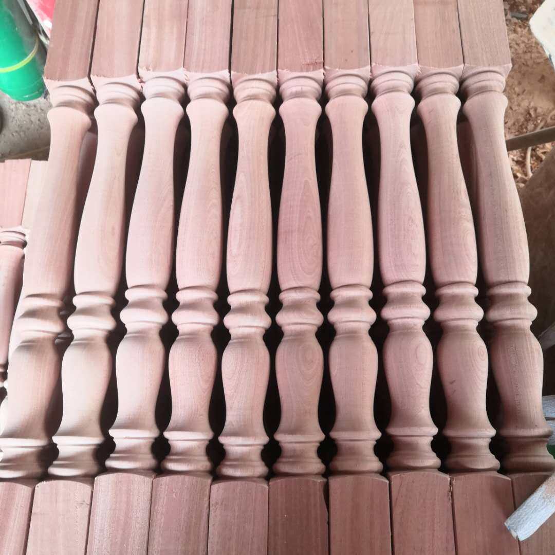 扶手立柱非洲刚果比利实木楼梯室内木立阳台楼梯扶手